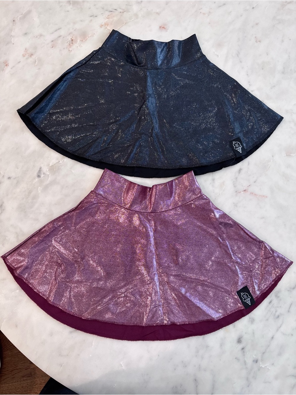TBC - Shimmer A-Line Skirt in Black and Pink